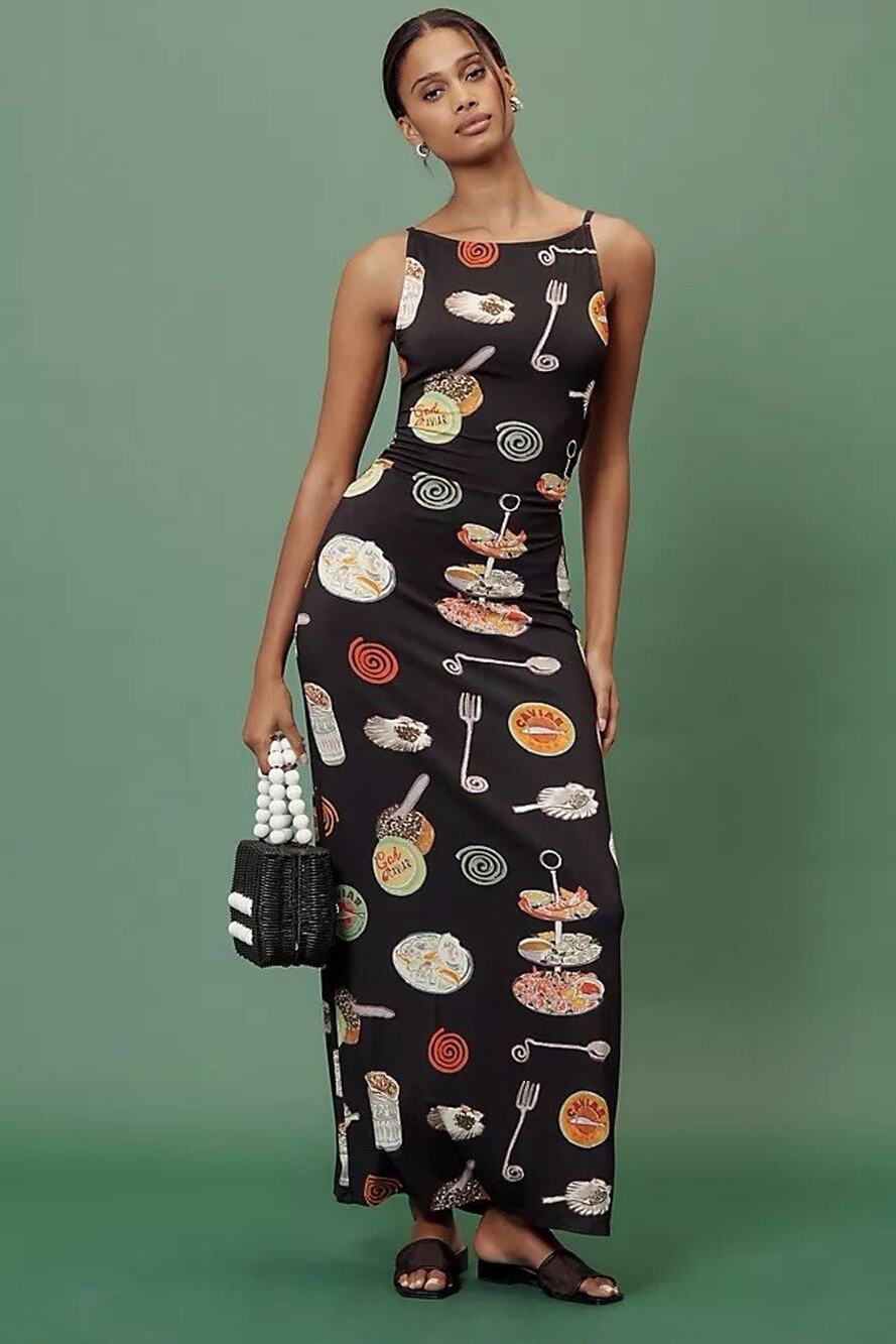 Lisa Says Gah Maya Caviar Dreams Black Maxi Dress Small